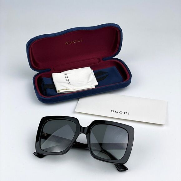 NEW Gucci GG0418S 001 Black Grey Square Women Sunglasses main image 4